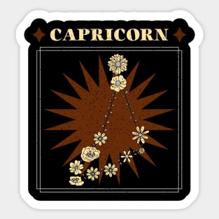 Floral Zodiac: Astrology Sign Capricorn Sticker